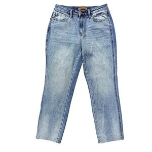 Judy Blue Boyfriend Fit Denim Jeans Size 7/28 Mid Rise Flattering Tummy Blue